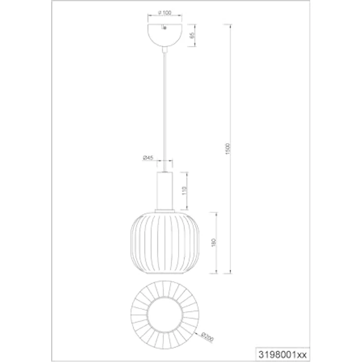 TRIO DIVA Pendelleuchte DH 20x150 cm, einflammig, schwarz, elegantes Design mit mattem Schwarz und Chrom, geeignet für LED Leuchtmittel – Bild 9