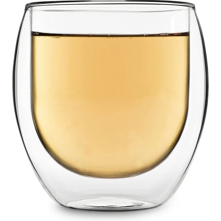 Trinkglas Jumbo | Doppelwandig | Hochwertiges Borosilikatglas | 410 ml | Unikat Transparent