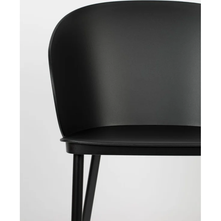Esszimmerstuhl Gigi im 2er-Set, Schwarz mit Gestell aus Stahl 57x53,5x81 cm – Bild 7