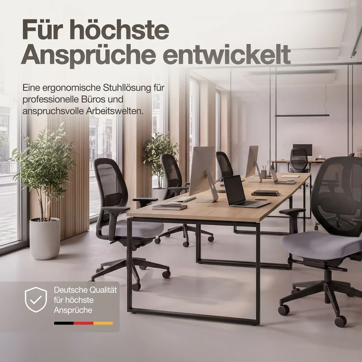 ASSMANN Ergonomischer Bürostuhl Atessa mit Netzrücken Hellgrau 63x53x100cm Textil – Bild 7