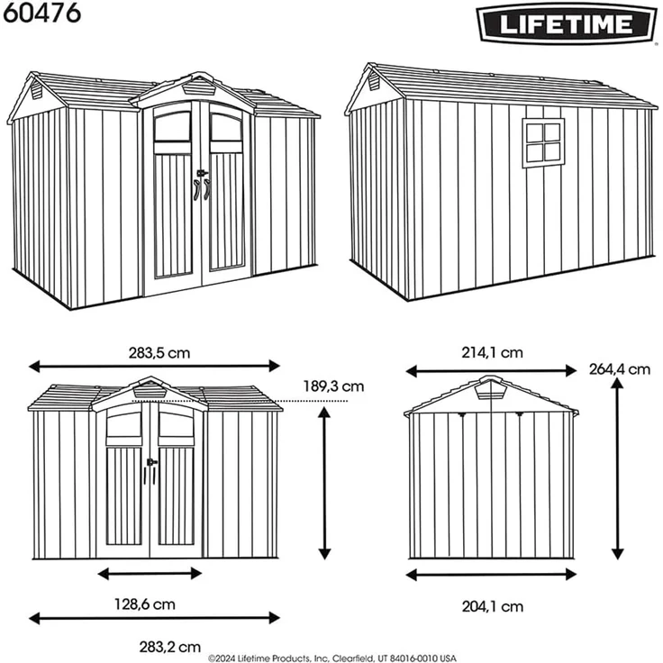 Lifetime Ohio | Kunststoff Gerätehaus mit Boden | Grau | 3x2 m – Bild 6