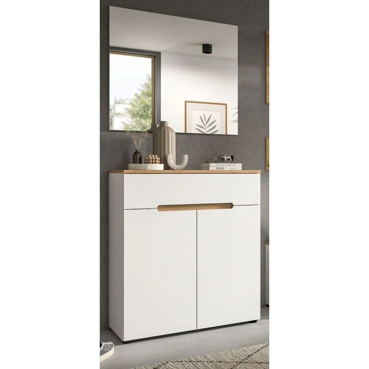 Garderobe Set 2-tlg. Cooper in weiß und Eiche 80 cm – Bild 4