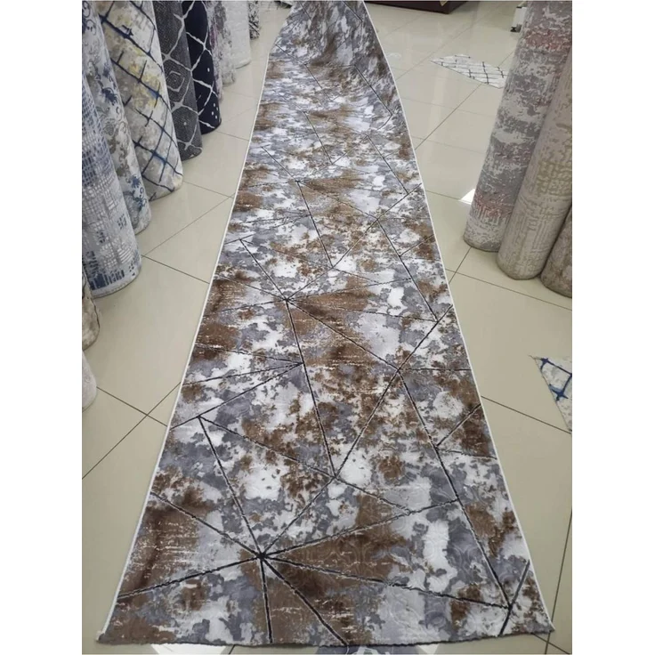 Gel-Läufer mit rutschfester Rückseite 150 x 350 cm Baumwolle Braun 88781876 [en. casa] – Bild 1