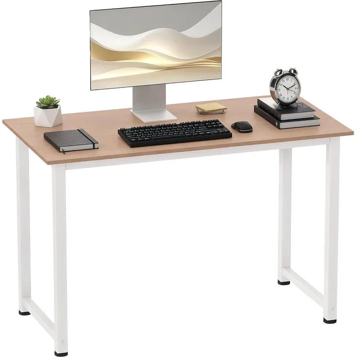 HOMCOM Schreibtisch Küchentisch Computertisch Arbeitstisch PC-Tisch Bürotisch Arbeitstisch für Zuhause MDF Weiß 120 x 60 x 76 cm