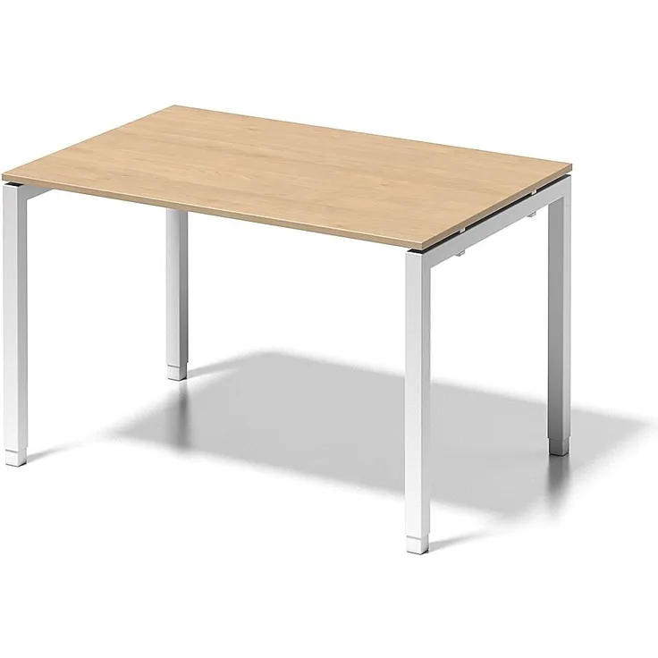 Cito Schreibtisch, 650-850 mm höheneinstellbares U-Gestell, H 19 x B 1200 x T 800 mm, Dekor ahorn, Gestell verkehrsweiß