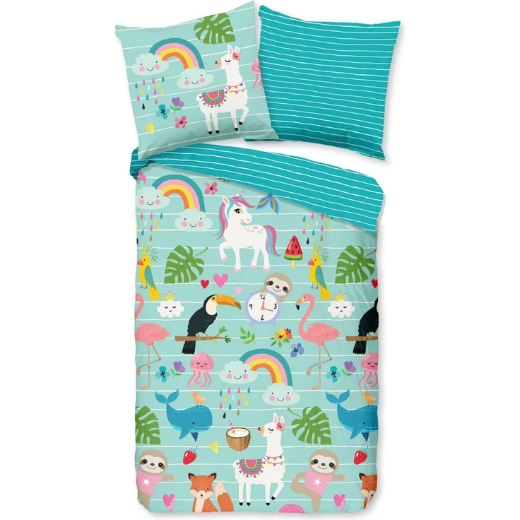 ESPiCO Bettwäsche Trendy Bedding Fantasie Blau 135 x 200 + 80 x 80 cm – Bild 1