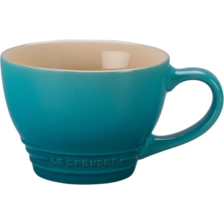LE CREUSET Große Cappuccino Tasse aus Steinzeug, 400 ml, Karibik, 70304401700002