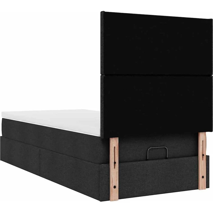 vidaXL Ottoman-Bett mit Matratze & LEDs Schwarz 90x200 cm Stoff 3313894 – Bild 9