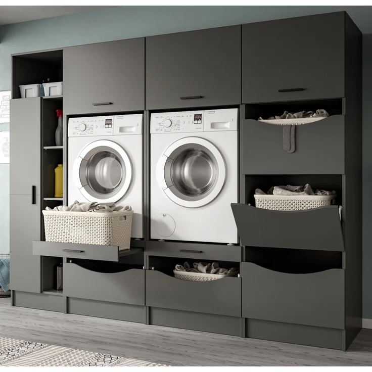 Waschmaschinenumbau Set Flexy in grau 242 x 196 cm – Bild 1
