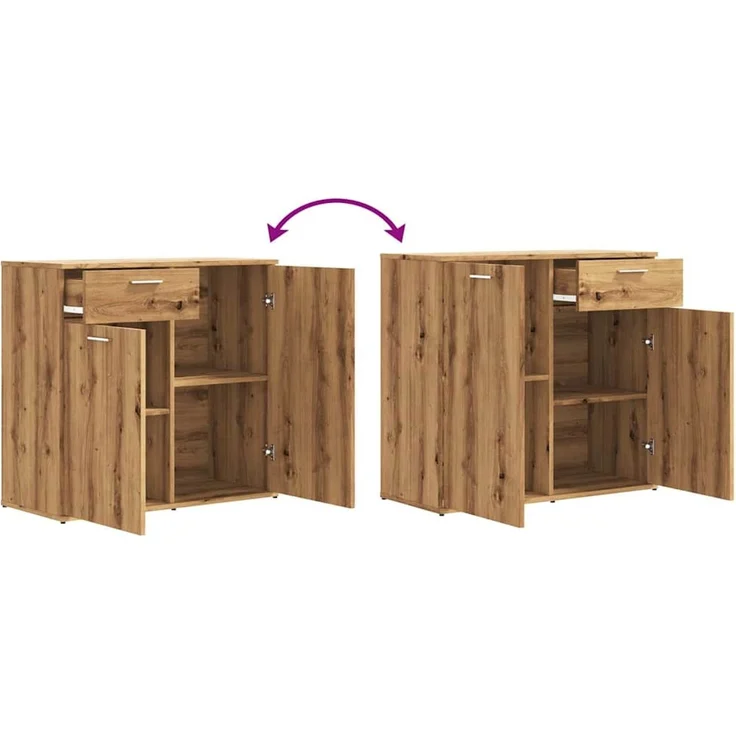 vidaXL Sideboard Artisan-Eiche 80x36x75 cm Holzwerkstoff 856007 – Bild 8
