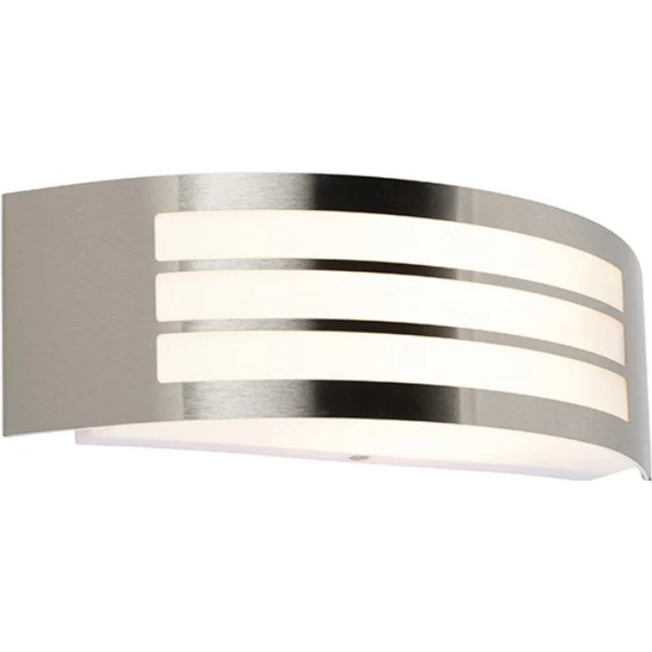 Qazqa Außen-Wandleuchte Sapphire wl, ohne Leuchtmittel, E27, Stahl, Modern, Edelstahl, 1-flammig – Bild 5