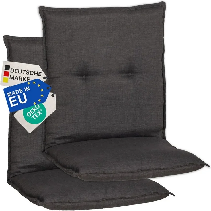 NYVI Sitzauflage Niedriglehner Auflagen 2er Set Barcelona Gartenstuhlauflagen 100x50cm, (2 St), Niederlehner Stuhlauflage Sitzauflage mit Halteband – Bild 1