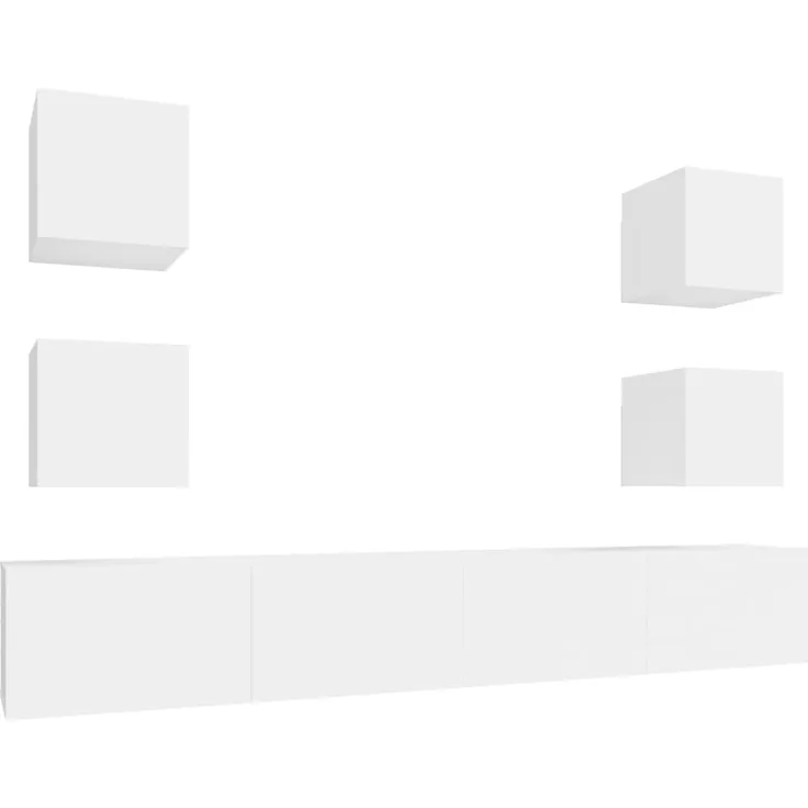 6-tlg. TV-Schrank-Set Weiß Holzwerkstoff [3114262]
