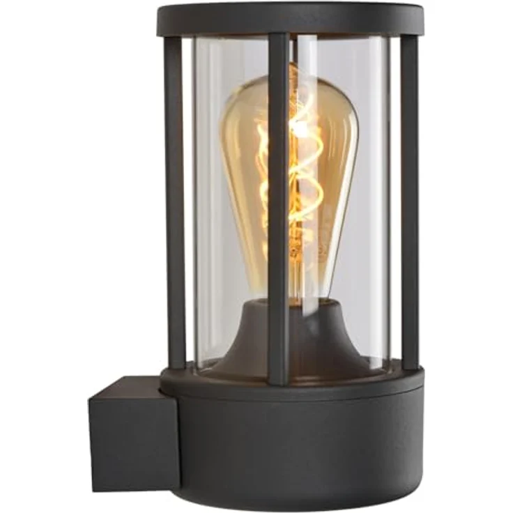LUCIDE LORI Wandleuchte Innen/Außen, Ø 12 cm, 1xE27, IP44, Tag/Nacht-Sensor, anthrazit – Bild 5