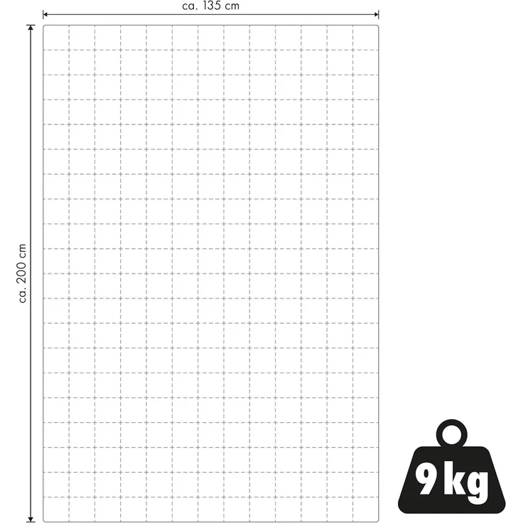 kamelshopping Gewichtsdecke 9 kg Gewichtsdecke, ca. 135 x 200 cm, weicher Polyester-Fleece-Bezug, Füllung: feine Glasperlen, Entspannungsdecke, Anti-Stress Decke, Therapiedecke – Bild 7