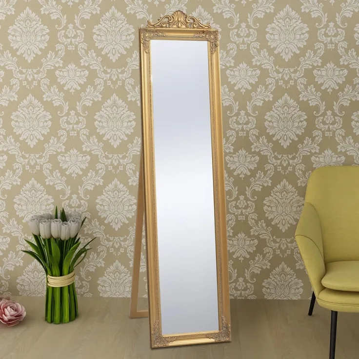 vidaXL Standspiegel im Barock-Stil 160x40 cm Golden 243692