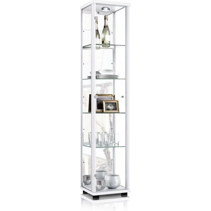 K-Möbel Glasvitrine C1016 (Glasvitrine (176x37x33 cm) mit 1 Glastür) Glasvitrine stehend – Bild 4