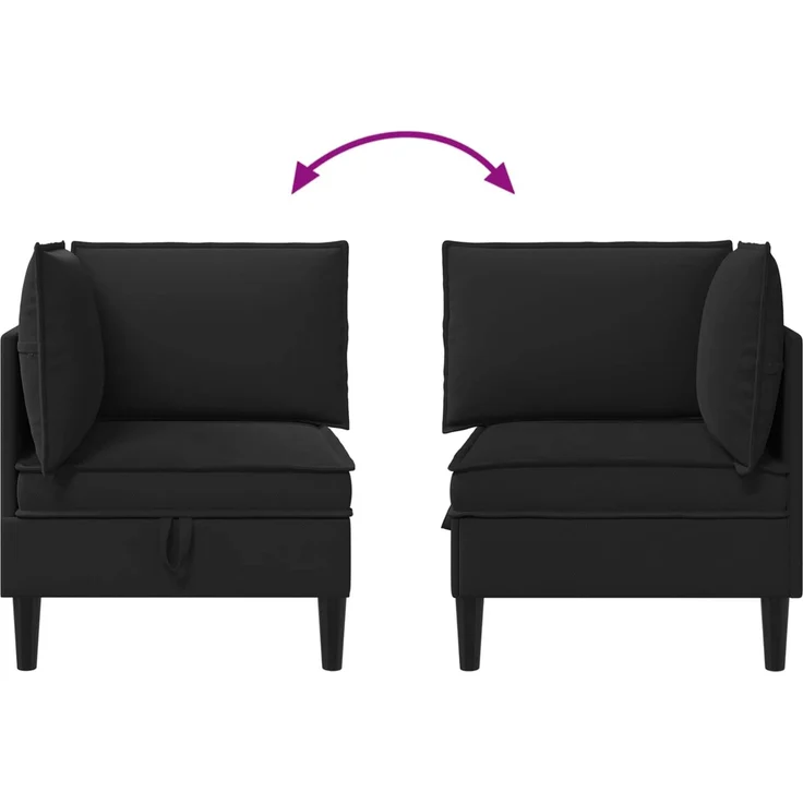 vidaXL Ecksofa mit Stauraum Schwarz Samt 42027093 – Bild 10