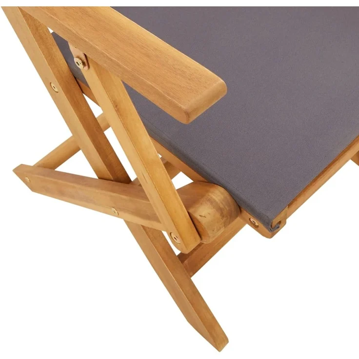 vidaXL Gartenstühle 6 Stk. Klappbar Anthrazit Stoff und Massivholz 3214578 – Bild 8