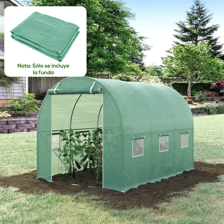 MELAYR, Kunststoffe für Gewächshäuser, 3 x 2 x 2 m, Pflanzenschutz für grünen Garten, Grün – Bild 4