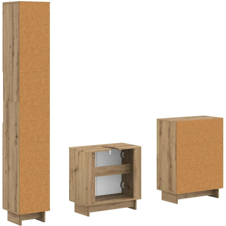 vidaXL 3-teiliges Badezimmer-Schranksystem EDE Artisan-Eiche 3417422 – Bild 6