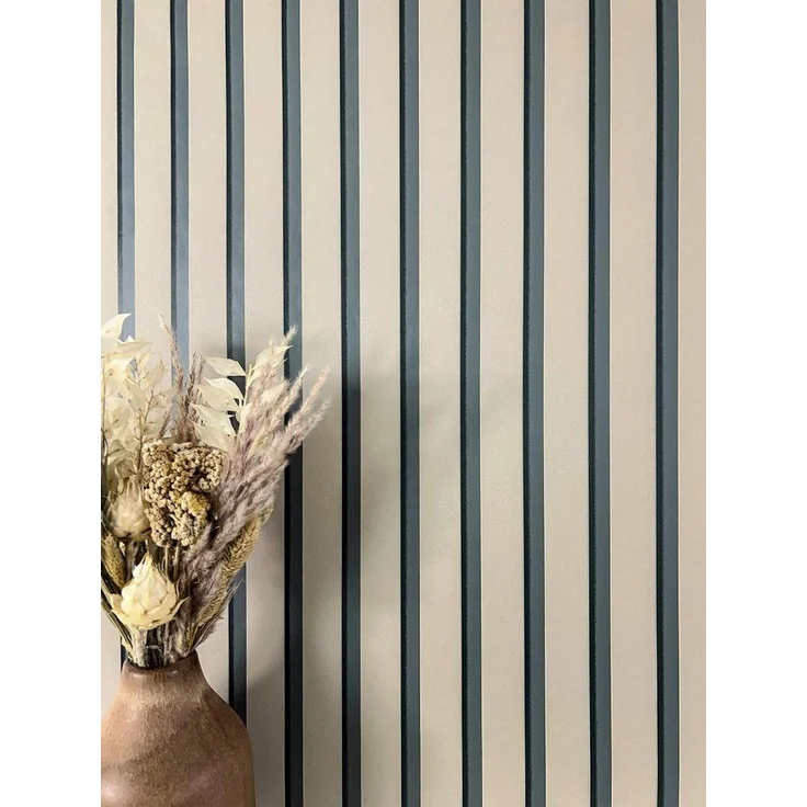 Newroom Vliestapete, Beige Tapete Skandinavisch Paneele - Holzwandpaneele Wandpaneele Taupe Modern Lamelle für Wohnzimmer Schlafzimmer Flur – Bild 1