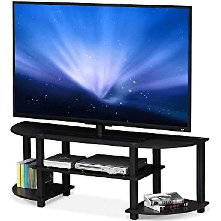 Furinno TV-Regal mit 4 Ablageflächen, Dunkle Walnuss, 34. 04x120. 02x40. 39 cm – Bild 2