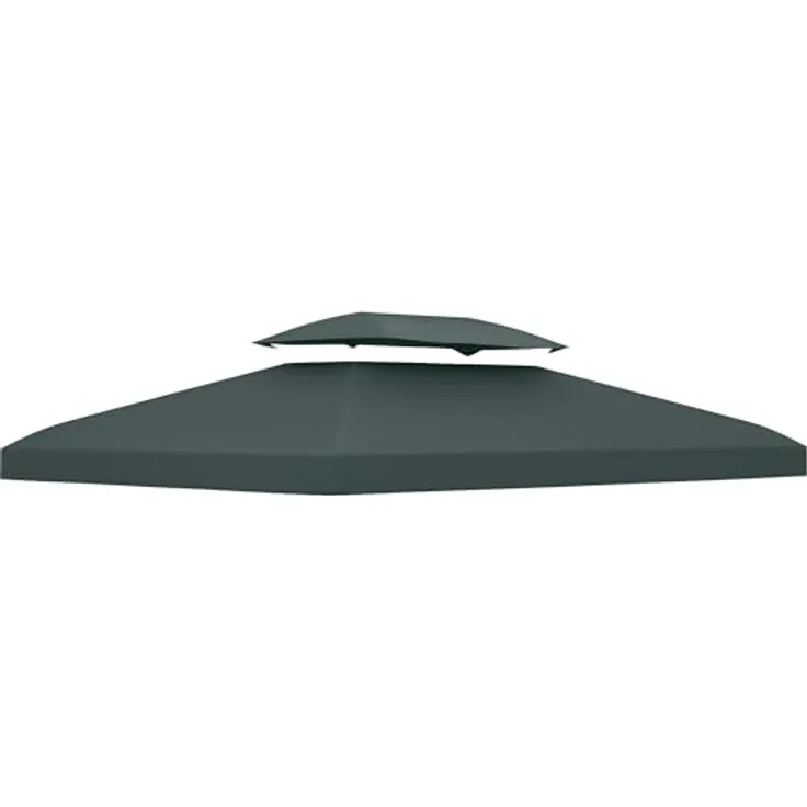 Outsunny Ersatzdach für Pavillon 3 x 4 m, wasserabweisend, Doppeldach, Polyester, Kohlegrau