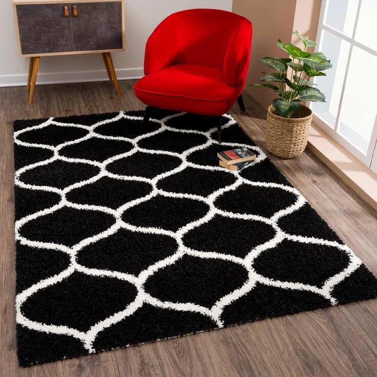 Sanat Hochflor-Teppich Madrid, rechteckig, Höhe: 30 mm, Wohnzimmer, Langflor, Shaggy Teppich