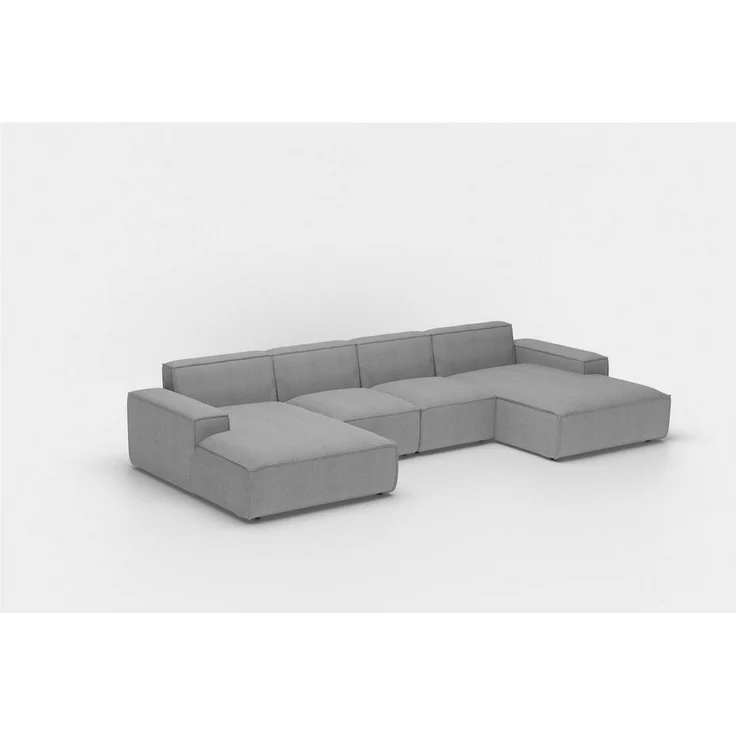Wohnlandschaft U-Form CELES PREMIUM XS in Stoff Opera Velvet Beige – Bild 4