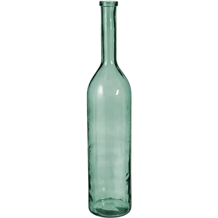 Mica Decorations Rioja Dekorative Flasche, H100 x Ø21 cm, recyceltes grün-graues Glas, rustikale Optik, Unikat – Bild 2