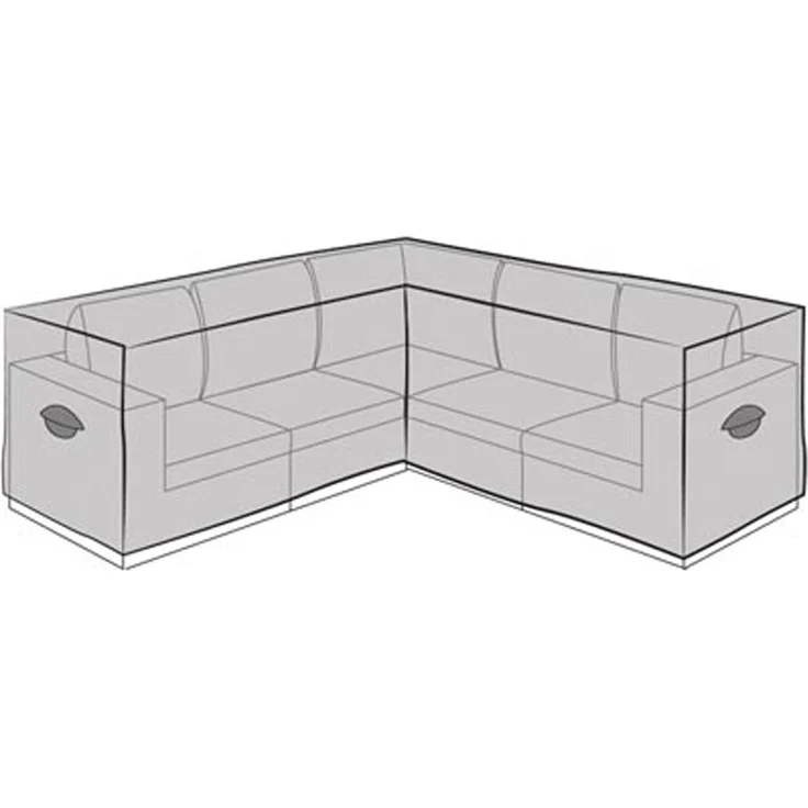 Wetterfeste Schutzhülle Abdeckung für L-förmiges Garten Lounge Set, Polyester grau, 215 x 215 x 85 cm – Bild 3