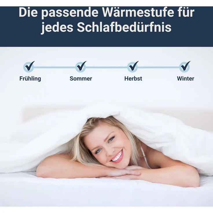 Traumhaft gut schlafen Softline - Steppbett, verschiedene Wärmestufen, Allergikergeeignet, Ausführung: Vierjahreszeiten-Steppbett, Größe: 155 x 220 cm – Bild 4