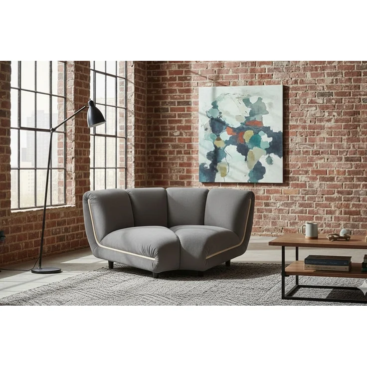 KAWOLA Sessel LAYLA Eckelement Velvet taupe 74 x 99 x 166 cm – Bild 5