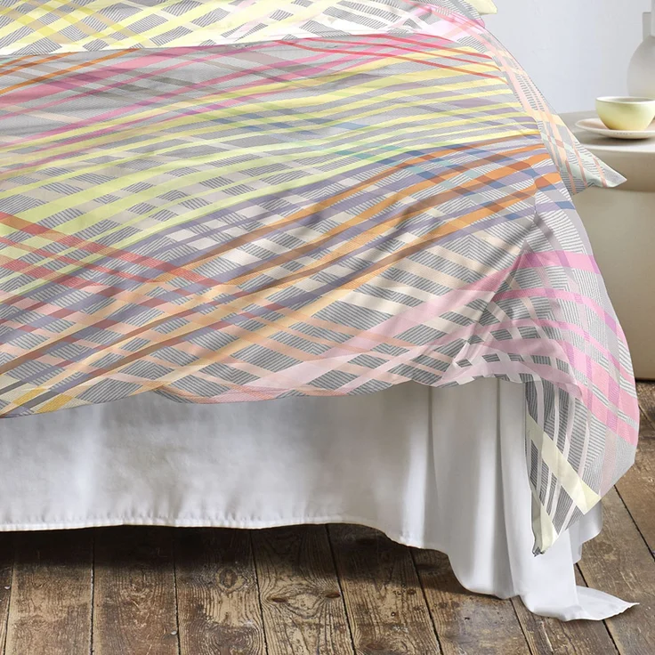 Irisette Mako Satin Bettwäsche Wave 8593-90 Streifen Bunt Neon 135x200 – Bild 4