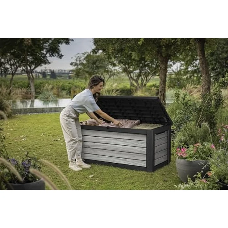 Keter Gartenbox "NORTHWOOD" 623L 157x72x69cm Deckel bis 270kg belastbar, abschließbar – Bild 5