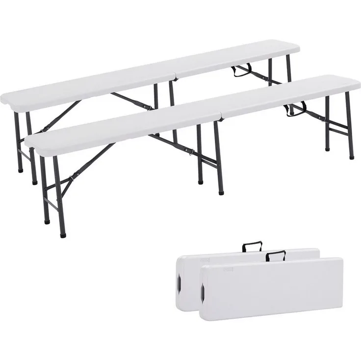 Arebos Bierzeltgarnitur 2x Bierbank I Faltbank I Klappbar