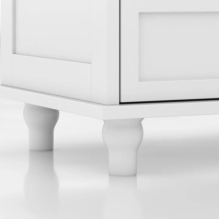 Vitrine im Landhausstil, B 38 x T 71 x H 106,5 cm, weißes MDF mit gewölbten Glastüren – Bild 8