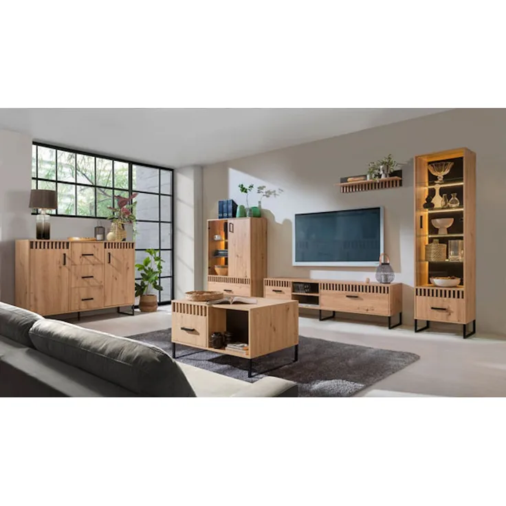 Wohnzimmer-Set Lamelix 6-teilig Artisan Eiche