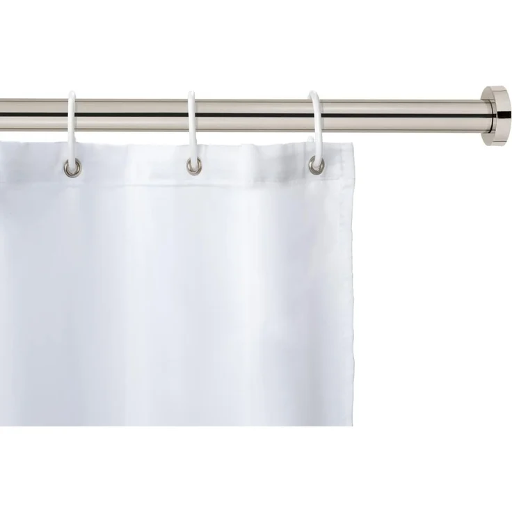 WENKO Duschvorhangstange Luz, Ø 280 mm, ausziehbar, ohne Bohren, geklemmt, Edelstahl, Kunststoff, ohne bohren, 110 - 185 cm, aus rostfreiem Edelstahl