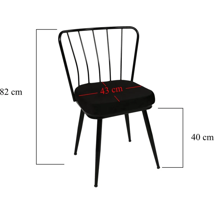 Skye Decor 'Yıldız 943 V2' Stuhlset (2-teilig), Schwarz, 43 x 82 x 42 cm – Bild 6