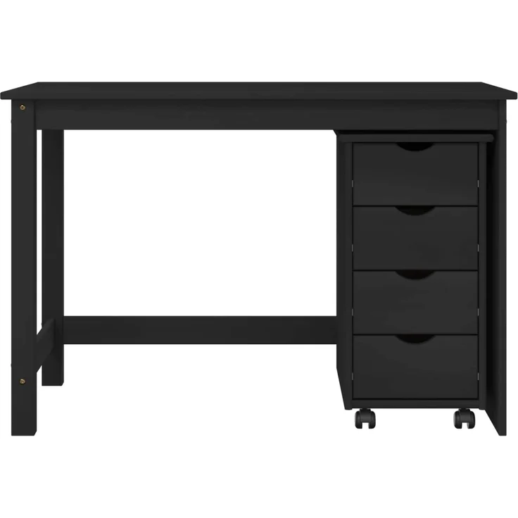 vidaXL Schreibtischschrank-Set 2 stk. Schwarz Massives Kiefernholz 3438773 – Bild 6
