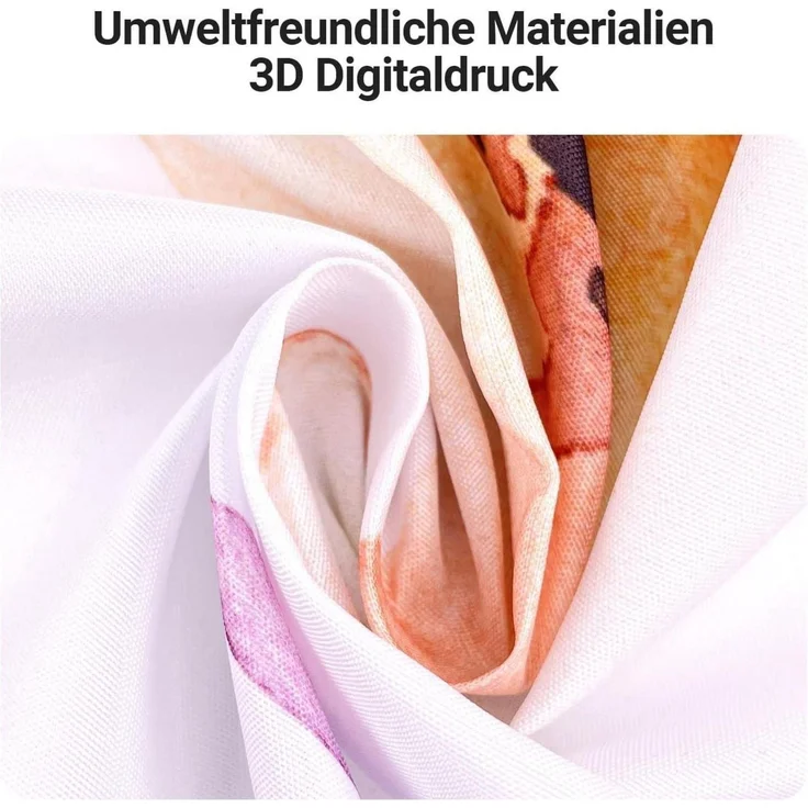 Duschvorhang Blumen 100x180cm Antischimmel Textil wasserabweisend Badezimmer – Bild 3