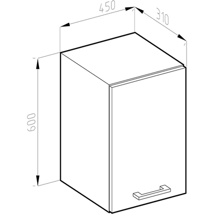 Hängeschrank R-Line Rot 45 cm J-Shape Vicco – Bild 3