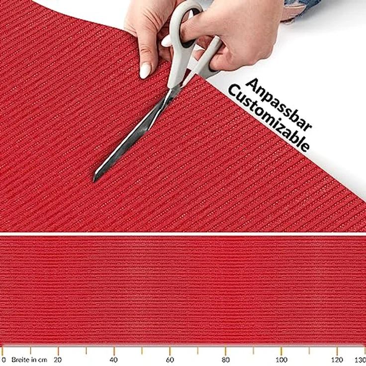 ANRO Badematte Weichschaummatte Antirutsch Bad- und Duschvorleger Uni Feuerrot, 280x130cm, pflegeleicht und zuschneidbar – Bild 4