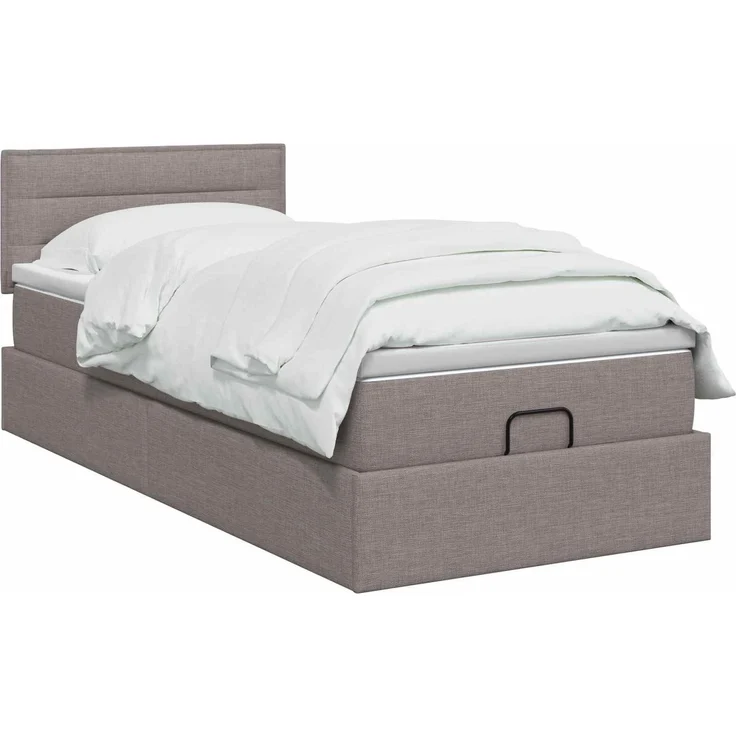vidaXL Ottoman-Bett mit Matratze und LED Taupe 100 x 200 cm Stoff 3456805 – Bild 3