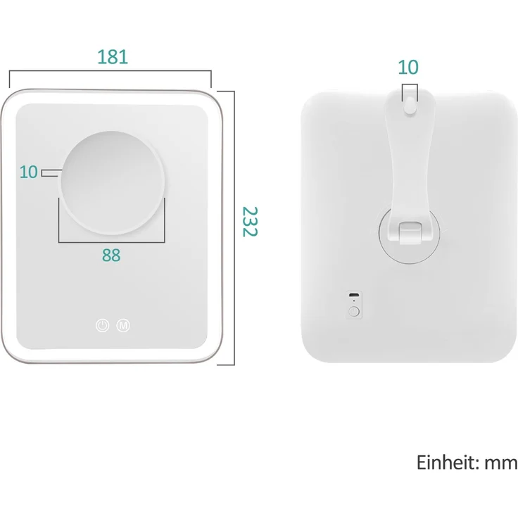 EMKE Kosmetikspiegel mit Beleuchtung, 3 Lichtfarben und 3X Fach Vergrößerungsspiegel Schminkspiegel mit licht-180° Drehbar USB Wiederaufladbar, Makeup Spiegel mit Vergrößerung – Bild 5