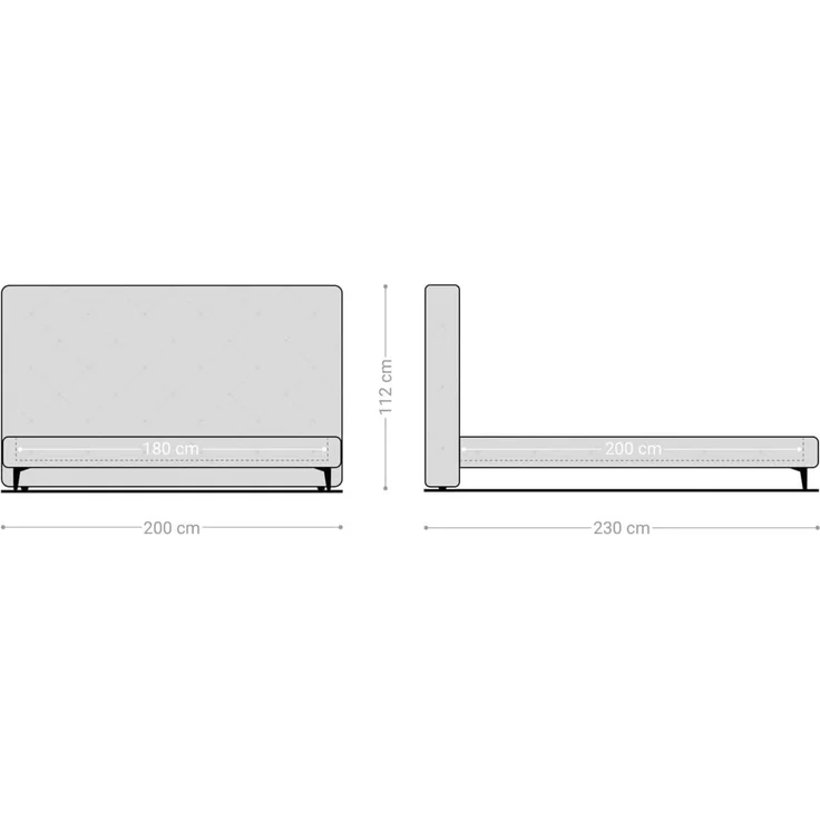 Polsterbettgestell Nayara 180x200 cm Mikrofaser Grau – Bild 8