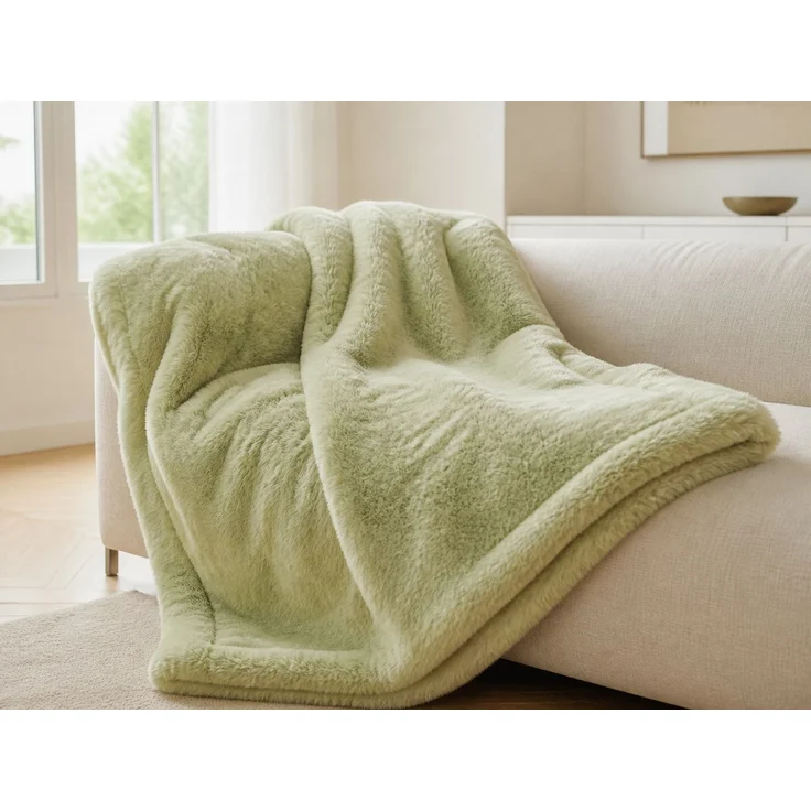 Flanell-Kuscheldecke für Sofa und Bett Grün 2 x 2.3 m – Bild 2