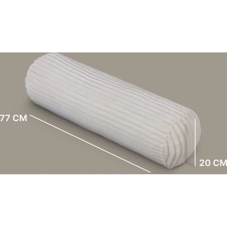 Kissenrolle XXL ( 70cm x Ø22cm ) - Cord Optik Creme – Bild 2